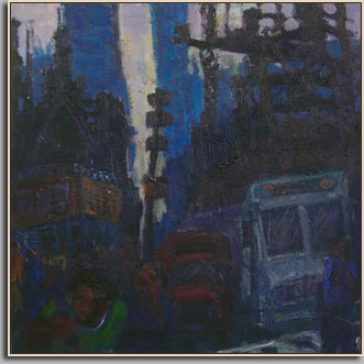 SIXTH AVENUE (LATE IN THE DAY)   2006   acrylic/canvas   50" x 50"